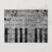 Coole antike Grunge-Effekt-Piano-Musiknoten Postkarte (Vorderseite)