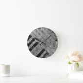 Coole antike Grunge-Effekt-Piano-Musiknoten Runde Wanduhr (Zuhause)