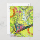 Coole antike Musiknoten mit farbenfrohen  Postkarte (Vorne/Hinten)