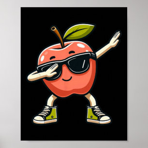Coole Apfelkunst für Männer Kinder Apfelsaft Poster