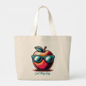 Coole Apple-Retro-Pop-Art Jumbo Stoffbeutel (Rückseite)