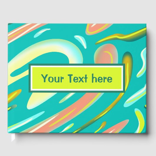 Coole Aqua Abstrakt Liquid Stil moderne Malerei Gästebuch (Vorderseite)