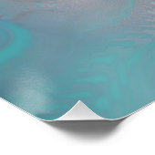 Coole Aqua-Blasen und ozeanische Wirbel Poster (Ecke)