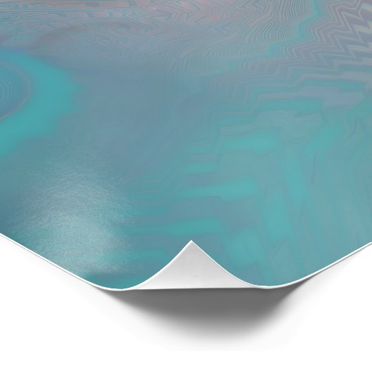 Coole Aqua-Blasen und ozeanische Wirbel Poster (Ecke)