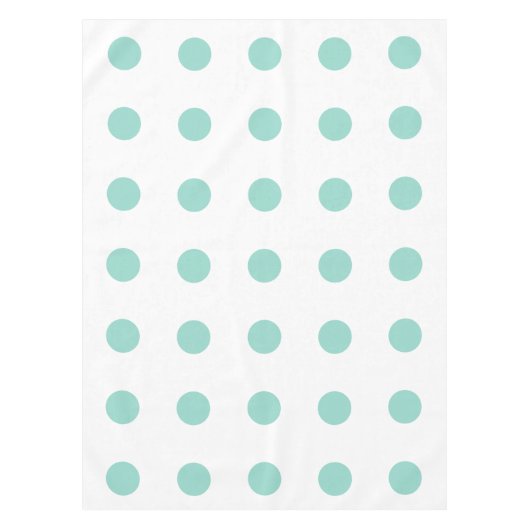 Coole Aqua-Polka-Punkte auf Weiß Tischdecke (Vorderseite)