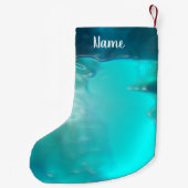 Coole Aquamarine Blue Liquid Plastic Design Kleiner Weihnachtsstrumpf (Rückseite)
