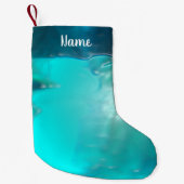 Coole Aquamarine Blue Liquid Plastic Design Kleiner Weihnachtsstrumpf (Vorderseite)