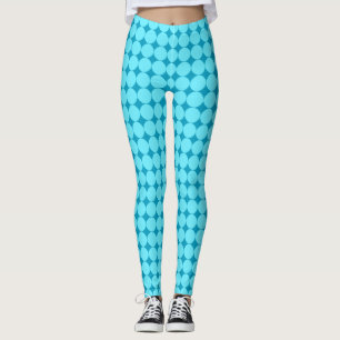 Coole Aquamarine Blue Polka Dots Leggings