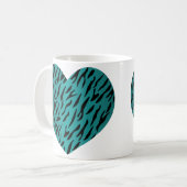 Coole Aquamarine Herzform Tiger Streifen Tierfarbe Kaffeetasse (Vorderseite Links)