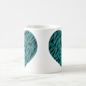 Coole Aquamarine Herzform Tiger Streifen Tierfarbe Kaffeetasse (Mittel)