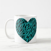 Coole Aquamarine Herzform Tiger Streifen Tierfarbe Kaffeetasse (Links)