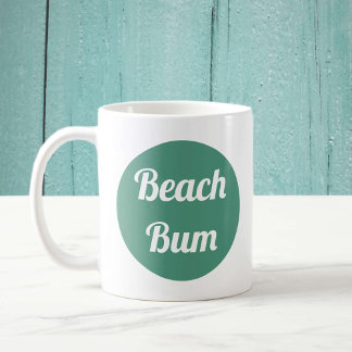 Coole Aquamarine und weiße Strandbumtypografie Kaffeetasse