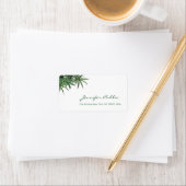 Coole Aquarellbamboo-Blätter Vorlagenschrift Adressaufkleber (Insitu)