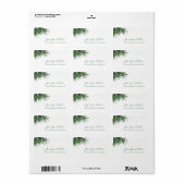 Coole Aquarellbamboo-Blätter Vorlagenschrift Adressaufkleber (Vorne)