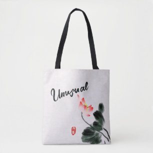 Coole Aquarellblume Lotus Freehand Zeichnend Tasch Tasche