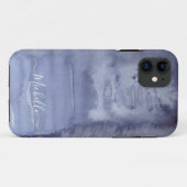 Coole Aquarellfarbe Abstrakt Blue Tinte Case-Mate iPhone Hülle (Rückseite (Horizontal))