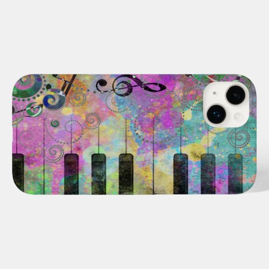 Coole Aquarellfarben Spritzer Farbiges Klavier Case-Mate iPhone Hülle (Rückseite (Horizontal))