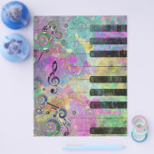 Coole Aquarellfarben Spritzer Farbiges Klavier Flyer (Einzeln)