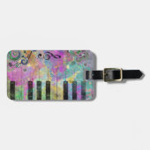Coole Aquarellfarben Spritzer Farbiges Klavier Gepäckanhänger (Vorderseite horizontal)