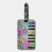 Coole Aquarellfarben Spritzer Farbiges Klavier Gepäckanhänger (Rückseite vertikal)