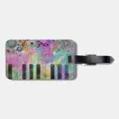 Coole Aquarellfarben Spritzer Farbiges Klavier Gepäckanhänger (Rückseite horizontal)