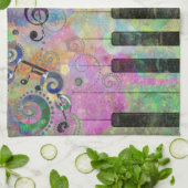 Coole Aquarellfarben Spritzer Farbiges Klavier Handtuch (Gefaltet)