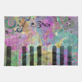 Coole Aquarellfarben Spritzer Farbiges Klavier Handtuch (Horizontal)