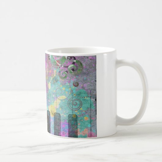 Coole Aquarellfarben Spritzer Farbiges Klavier Kaffeetasse (Rechts)