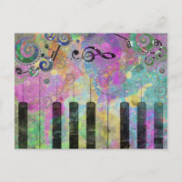 Coole Aquarellfarben Spritzer Farbiges Klavier