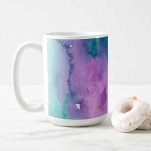 Coole Aquarellfarben Tasse Blau, Grün, Lila