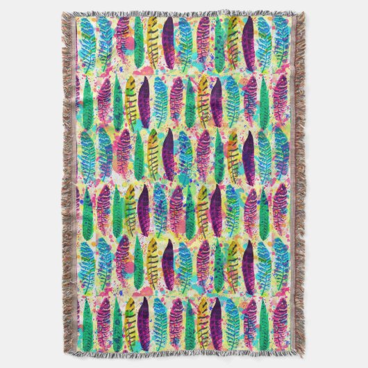 Coole Aquarellnonen-Spritzer-Stammfedern Decke (Vorderseite Vertikal)