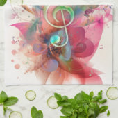 Coole Aquarelltöne Musiknoten Wirbel Handtuch (Gefaltet)