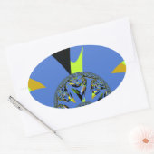 Coole Arches mit Fraktal Spheres Art Design Ovaler Aufkleber (Umschlag)