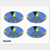 Coole Arches mit Fraktal Spheres Art Design Ovaler Aufkleber (Blatt)