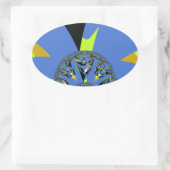 Coole Arches mit Fraktal Spheres Art Design Ovaler Aufkleber (Tasche)