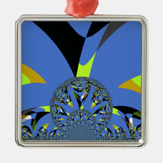 Coole Arches mit Fraktal Spheres Art Design Silbernes Ornament (Vorne)