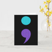 Coole Art von Semicolon Zeichen zur Suizidpräventi Karte (Gelbe Blume)
