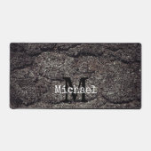 Coole Asphaltdeckenlinien Monogram Schreibtischunterlage (Vorderseite)