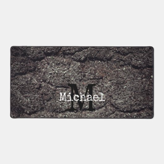 Coole Asphaltdeckenlinien Monogram Schreibtischunterlage (Vorderseite)