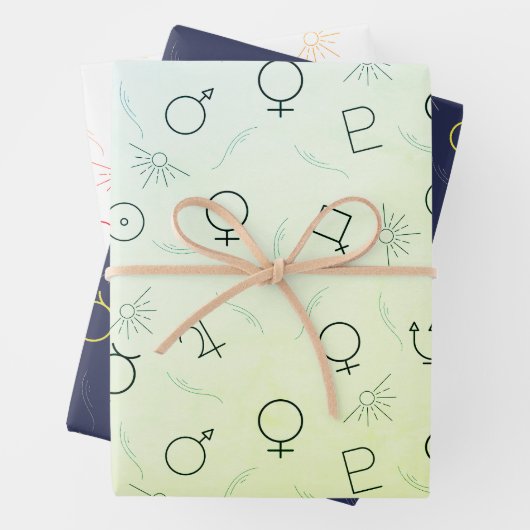 Coole Astrologie Geschenkpapier Set (Beispiel)