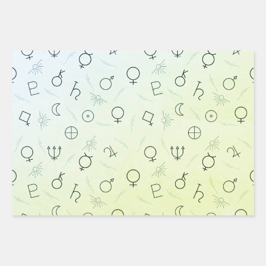 Coole Astrologie Geschenkpapier Set (Vorderseite)