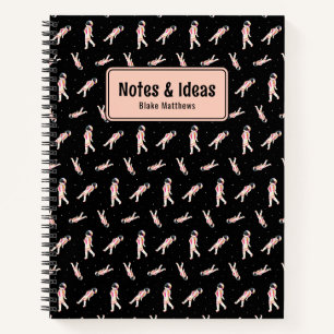 Coole Astronauten schwimmen im Space Custom Notebo Notizblock