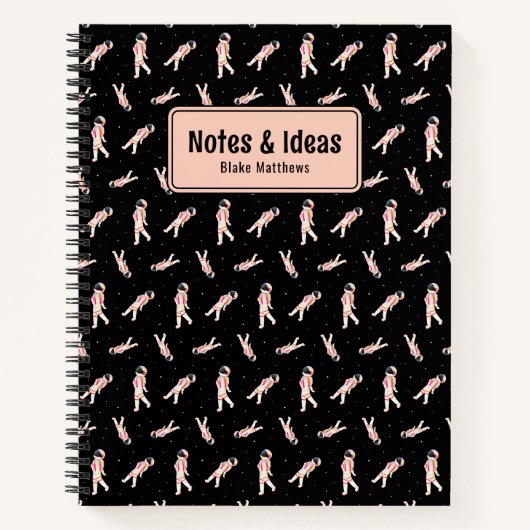 Coole Astronauten schwimmen im Space Custom Notebo Notizblock (Vorderseite)