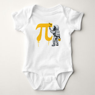 Coole Astronautenmalerei Pi-Symbol Pi-Tag Baby Strampler