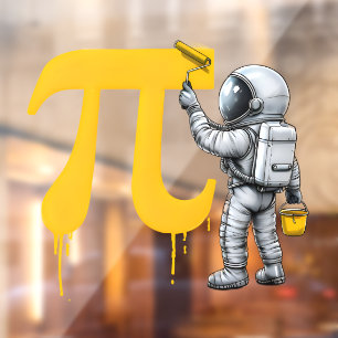Coole Astronautenmalerei Pi-Symbol Pi-Tag  Fensteraufkleber