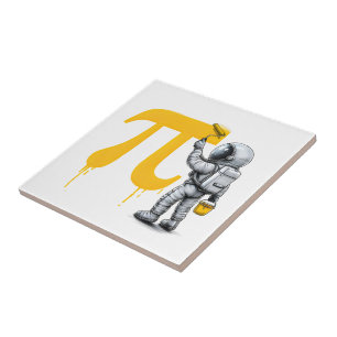 Coole Astronautenmalerei Pi-Symbol Pi-Tag  Fliese