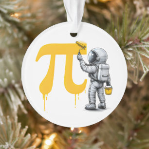Coole Astronautenmalerei Pi-Symbol Pi-Tag Ornament