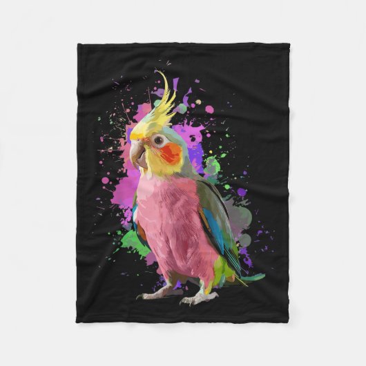 Coole Atiel Art Women Parrot Bird Atiel Lov Fleecedecke (Vorderseite)
