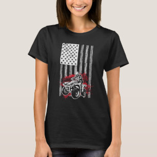 Coole ATVs Women Quad Racing Squad USA Flag T-Shirt