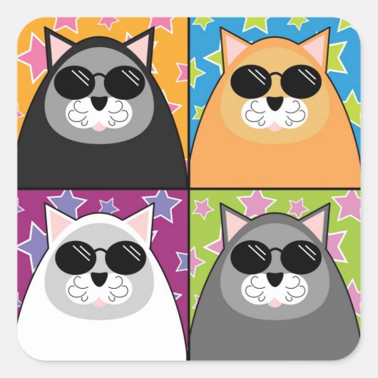 Coole Aufkleber für den Katzenplatz (Vorderseite)